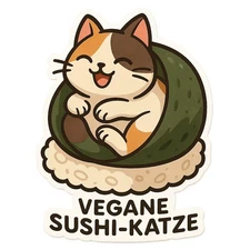 Funny VEGAN Cartoon Car Sticker 9x9cm - Funny Vegan Sticker for Car