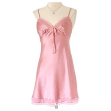 Vintage Victoria Secret Satin Slip Dress Babydoll Coquette Lingerie Cami Top M