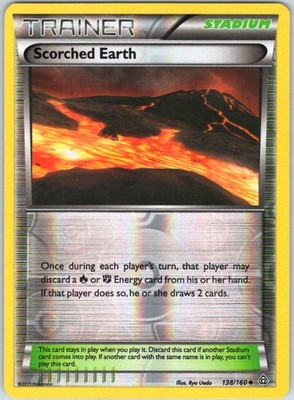 Scorched Earth 138/160 Uncommon Primal Clash Pokemon Reverse Holo NM