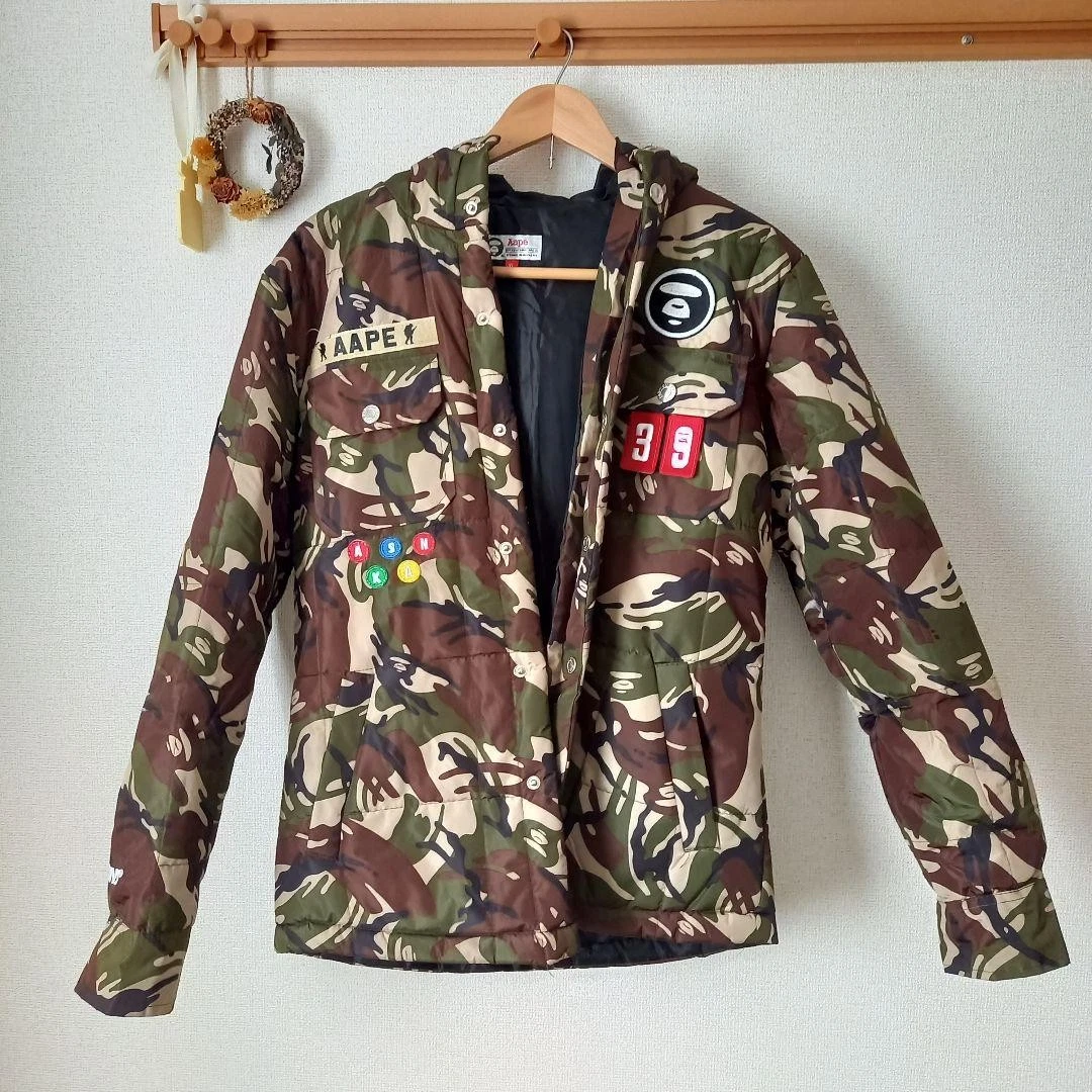 A BATHING APE (BAPE) Piumino Bape mimetico verde UOMO JP taglia XL usatoo