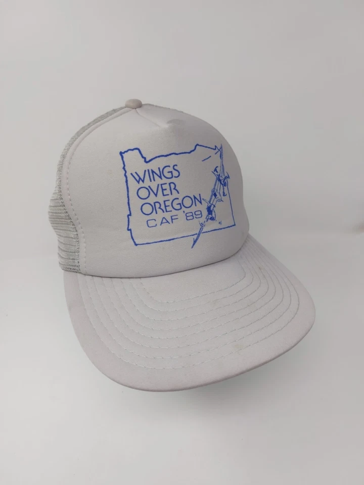 Vtg Wings Over Oregon CAF 1989 Snapback Trucker Hat Mesh Back Cap - Image 3 of 4