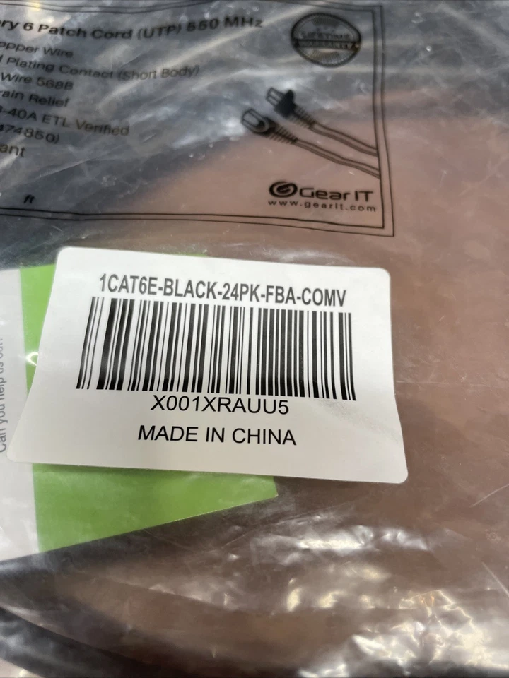 Cables Cat6-e Patch Cable - Black Rj45 24pk - Image 2 of 3