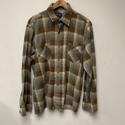 Buckingham Men s Large L Long Sleeve Button Up shirt Two Front Pockets Vintage