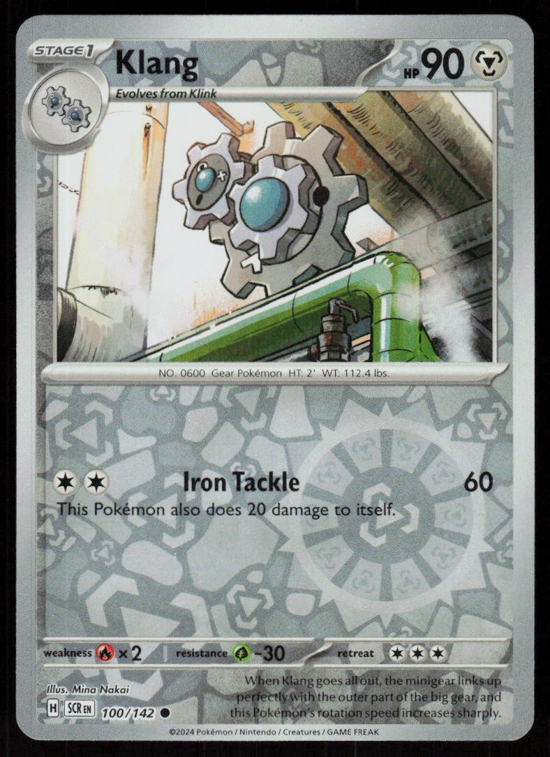 Klang 100/142 Common Stellar Crown Pokemon Reverse Holo Near Mint