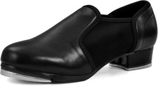 Child Tap Shoes Leather Dance Non-Slip Jazz 4 Big Kid, Black