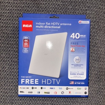 Digital TV Antenna，RCA Indoor Flat HDTV Antenna - Multi-Directional 