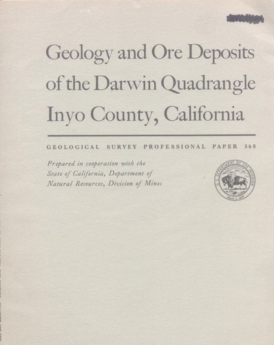 Darwin silver gold mines, Inyo, Death Valley, Calif, RARE report, big sep maps !