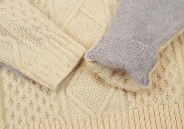 Sacai Luck Wool Front Cable Different Material Sw… - image 7