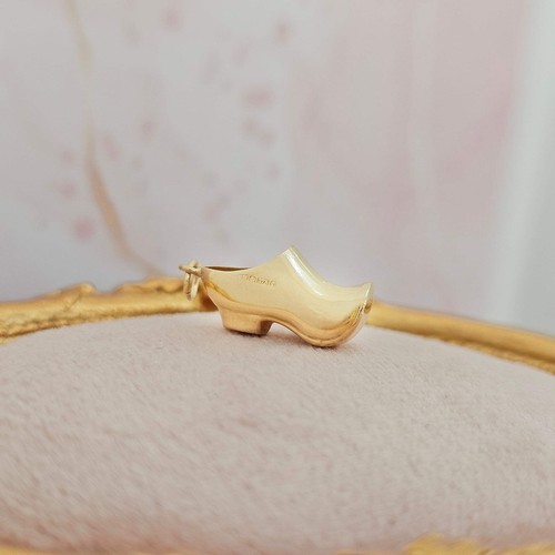 9ct Yellow Gold Polished Clog Shoe Charm Sheffield 1978