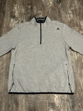 Reebok Gray 1/4 Zip Mock Neck Pullover Sweatshirt Size XL
