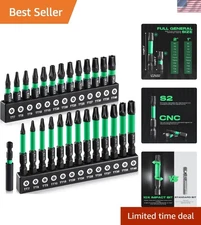 27PCS Impact Torx Bit Set (TT7-TT40), S2 Steel Security with Tamper Proof & Magn
