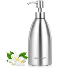 304 Stainless Steel Countertop Soap Dispenser 15.2Oz Rust-Proof Liquid Dish Soap