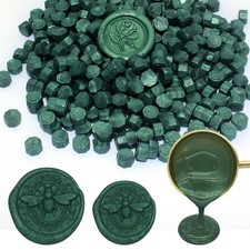 600pcs Pine Green Wax Seal Beads, Premium Sealing Wax Pellets for Stamp Seals...