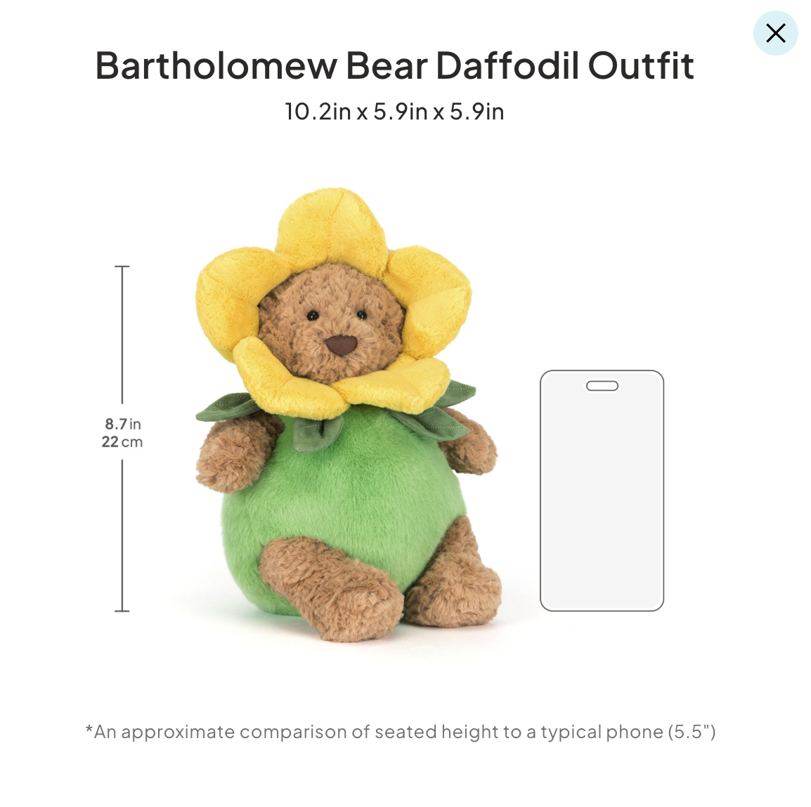 Jellycat Daffodil Bartholomew Bear BNWT - 100% Authentic - Fast