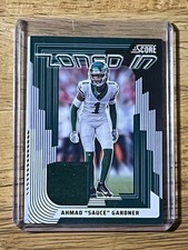 Ahmad “Sauce” Gardner 2025 Panini Score Zoned In Jerseys Relic Card #ZON-AGR