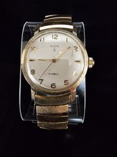 Vintage Elgin Durapower Manual 19 j Watch Gold Tone 32mm Working