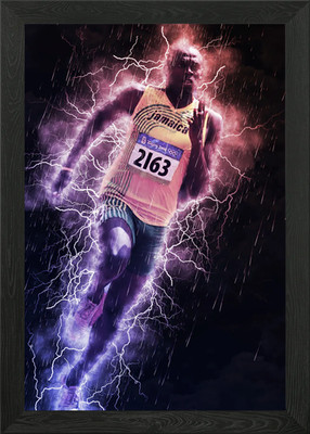 Usain Bolt gerahmtes Wandbild Poster Leinwanddruck Bild