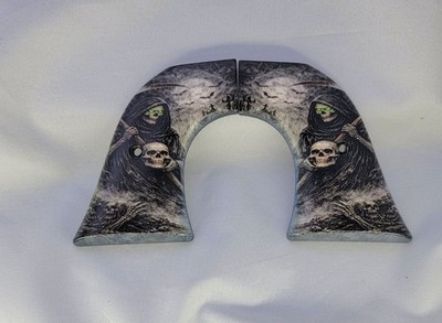 Ruger Wrangler Rider Grips in ABS with Glowing Green Eyes Grim Reaper Image