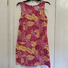 Lilly Pulitzer Silk Sleeveless Shift Dress Pink And Yellow Floral 8