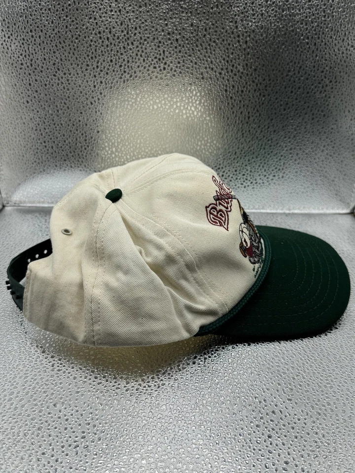 Gorra Budweiser vintage gorra a presión talla única verde béisbol bordada para hombre años 90 Foto 3 de 4