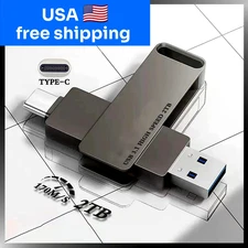 2TB USB 3.0 Type-C Flash Drive High Speed Metal OTG Memory Stick 2TB