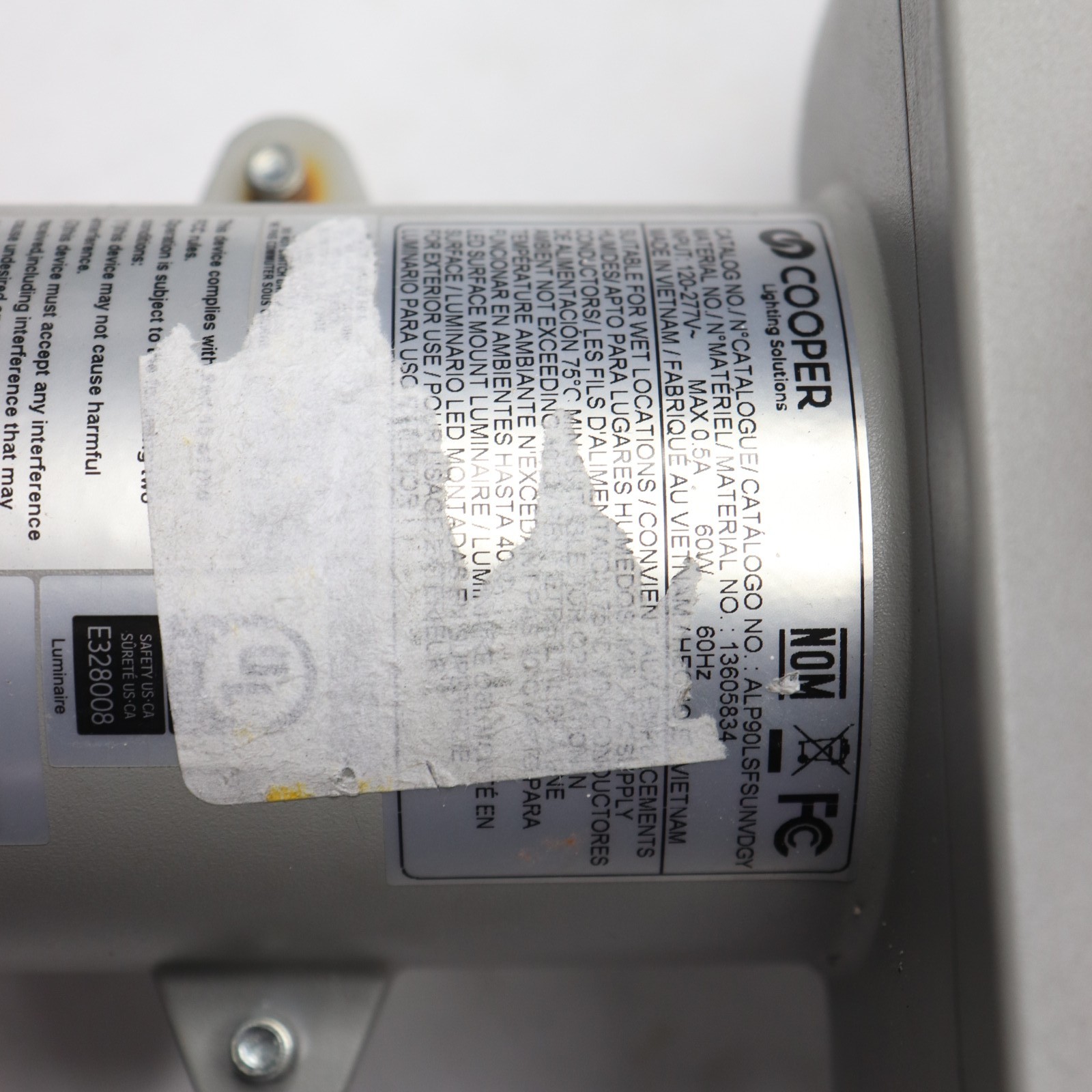 (1-Pk) Cooper Integrated LED Area Light Grey 250-Watt Equivalent ALP90LSFSUNVDGY