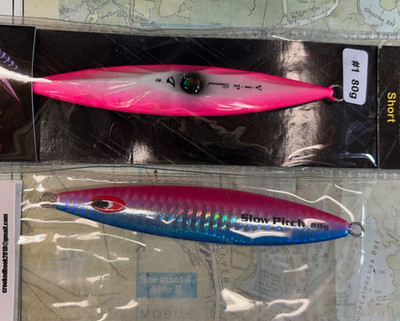Micro Jig Blowout! Two 80-gram Diamond Eye & OTI Jigs w/ Glow & Free Shipping!