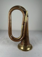 Vintage Copper Brass Military Style Bugle Decoration Signal Horn