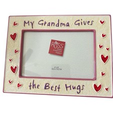 Russ Photo Frame Ceramic 4  x6" My Grandma Gives The Best Hugs With Original Box