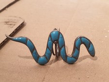 Faberge Antique Snake Love Silver Ring 925 Turquois stone Imperial Tsar Era 1890