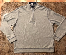 Johnnie-O Mens 1/4 Zip Pullover Size XL Sully Gray Performance Golf Sweater Logo