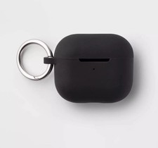Apple AirPods 3rd Generation Silicone Case with Clip - heyday Black with Silve