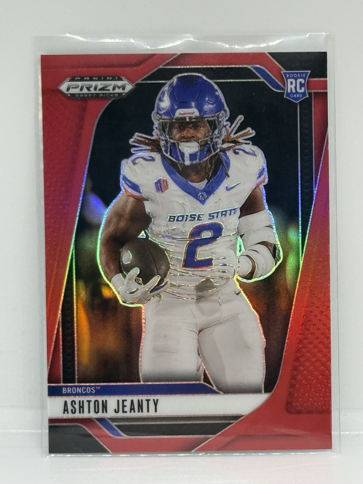 2025 Prizm Draft Picks Ashton Jeanty #13 RC Red Prizm /399 Boise / Raiders