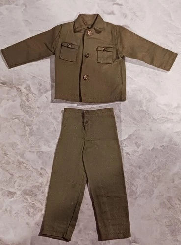 12" GI Joe 3 Button Shirt-Pants Set 1960's Vintage Hasbro