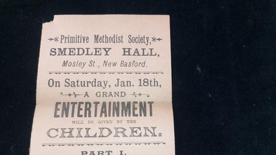 1890 handbill New Basford Primitive Methodist Society Grand Entertainment Notts