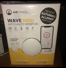 Airthings 2928 Wave Mini Battery Operated Smart Indoor Air Quality Monitor