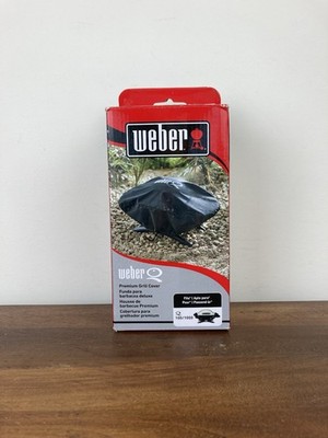 Weber Premium Grill Cover Series Q 100/1000 Black And White Colorway Pre Owned