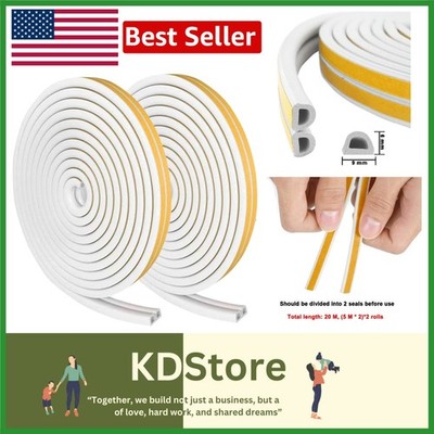 65.6ft Self-Adhesive Foam Sealing Tape for Doors & Windows