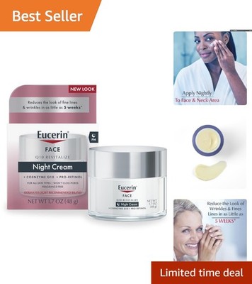 Q10 & Pro-Retinol Night Cream: Anti-Wrinkle Solution for Sensitive Skin, 1.7 Oz