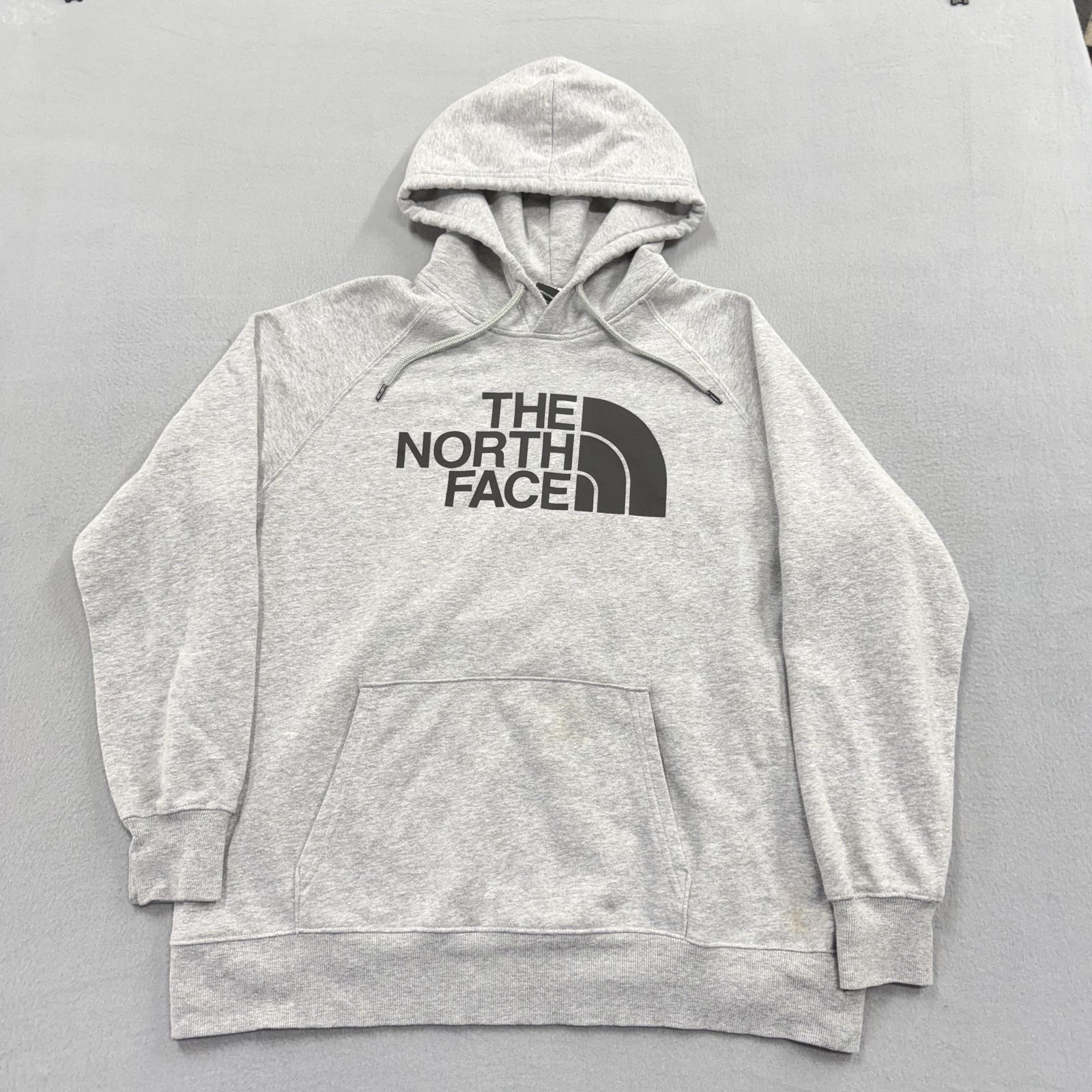 The North Face Hoodie Womens XL Gray Fleece Pullover Kangaroo Pocket Logo