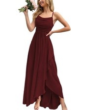 VOUIAO Women's Wine red 2026 Spring Formal Evening Gown Elegant Long Prom S
