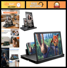 14" Phone Screen Magnifier, 3D Foldable Stand, Eye-Caring Mobile Amplifier for M