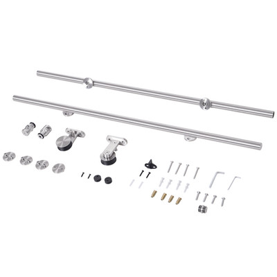 HOMCOM Modern Schiebetür Scheunentor Schrank Hardware Schienen Kit Schienensystem Einheit