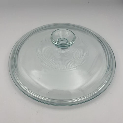 PYREX Corning Ware Glass Round 8 3/4" Replacement Lid G 1 C Clear Blue G1C Ribs