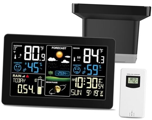 S Wireless Indoor Weather Station With Rain Gauge