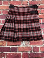 Scottish Kilt Mens Waist 38 Classic Tartan Belted Red Plaid 22  