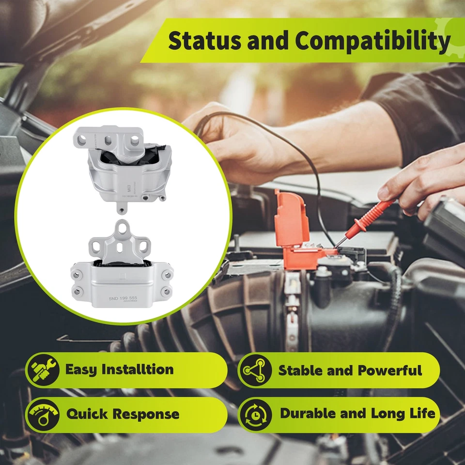 Engine & Trans Mount for 2009-2015 Volkswagen Jetta 2.0T Golf GTI Beetle Passat Foto 2 de 4