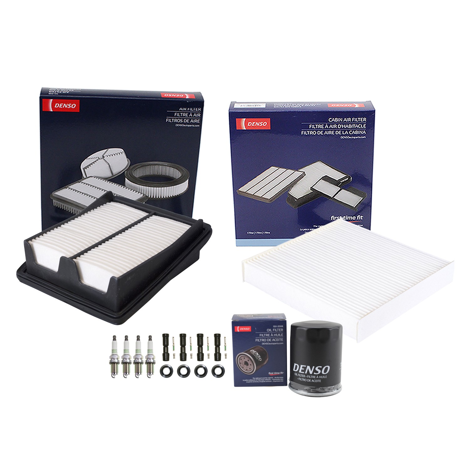 Denso Tune Up Kit NGK 4 Spark Plugs  Boots Kit for Honda Fit 1.5L L4 Hatchback