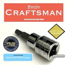 Craftsman Evolv Sockets 38 Drive 3mm Hex Allen Bit Socket 16882 3 Mm