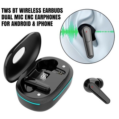 Drahtlose Ohrhörer für Android & iPhone TWS Bluetooth Dual Mikrofon ENC Ohrhörer UK